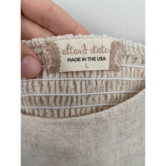 Altar'd State Linen Midi Dress Oaklynn Linen Midi Dress Size Large - Picture 6 of 7